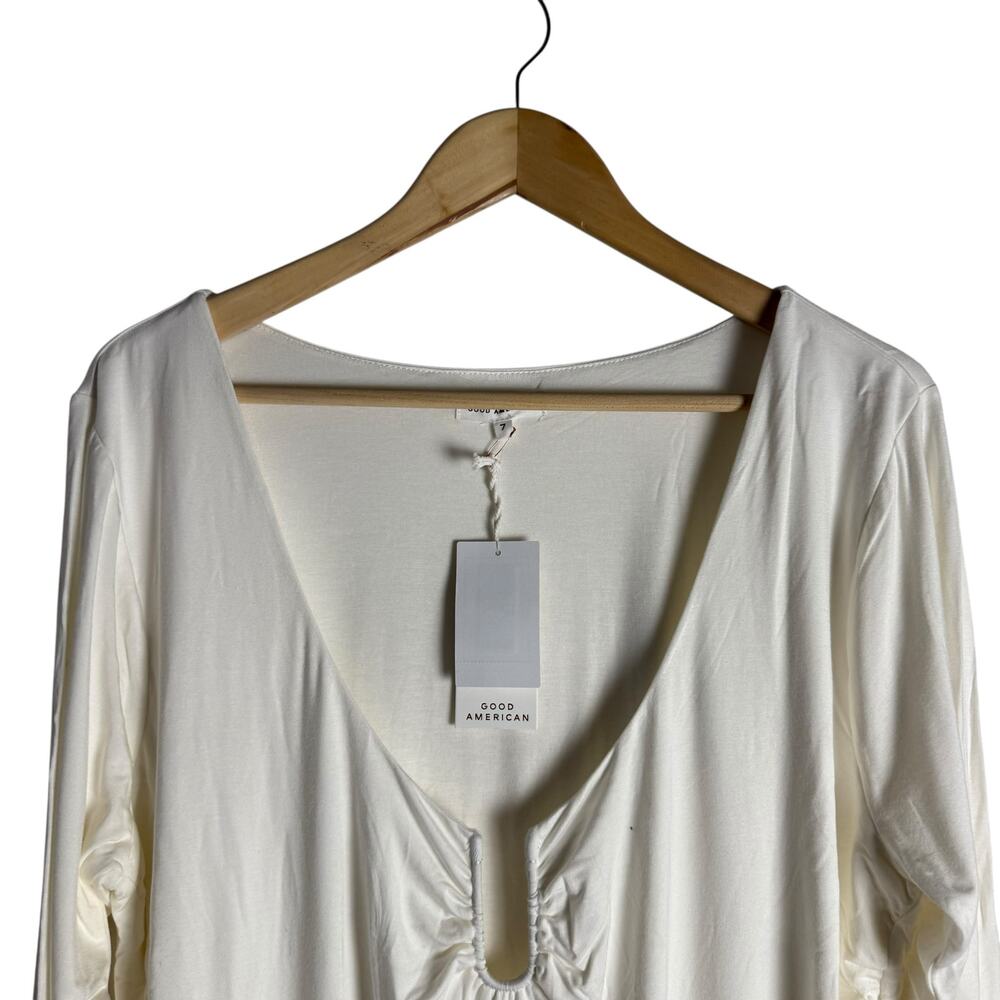 Good American Ivory White U-Ring Scoop Neck Long Sleeve Bodysuit Size 2XL - Picture 5 of 7